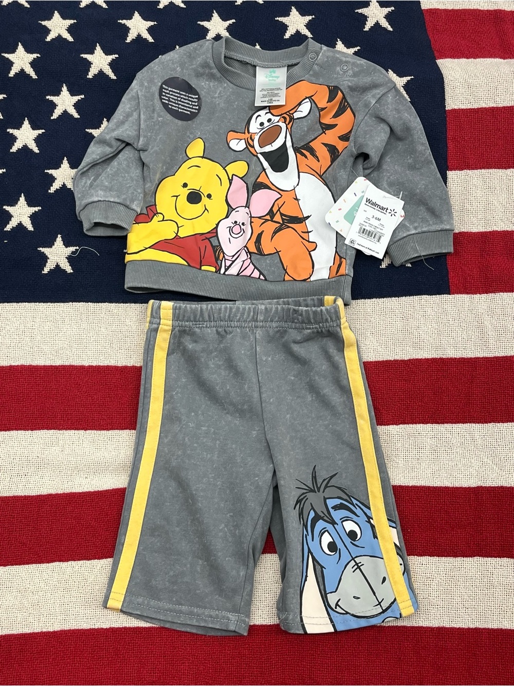 Disney Winnie the Pooh Sweatsuit Boys Size 3-6 Months New with Tags